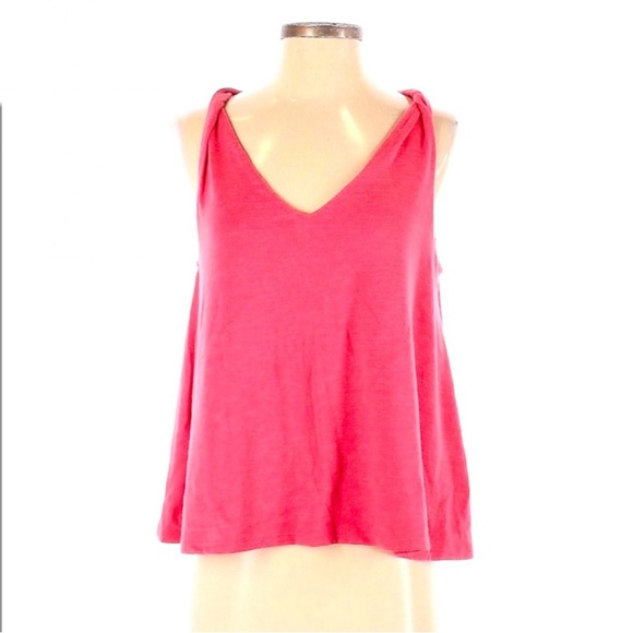 GAP Women’s Softspun Twist-Knot Tank Top in Color Rosehip Size Small - Picture 2 of 7